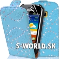 Kožený obal Samsug Galaxy Mini 2 - Diamond Flip modrá