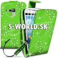 Kožený obal Samsung Galaxy S3 Mini - Diamond Flip zelená