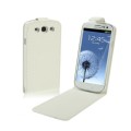 Kožený obal Samsung Galaxy S3 - Carbon Flip biela