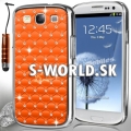 Zadný kryt Samsung Galaxy S3 - Chrome Diamant oranžová