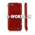 Zadný kryt HTC One V - Croco červená