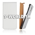 Kožený obal iPhone 5 - Flip Slim biela