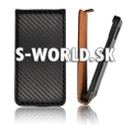 Kožený obal iPhone 4 - Carbon Flip FL čierna