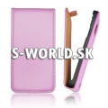 Kožený obal iPhone 4 - Flip Slim fialová