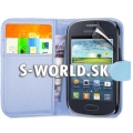 Kožený obal Samsung Galaxy Fame - Wallet svetlo-modrá