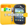Kožený obal Samsung Galaxy Fame - Wallet žltá