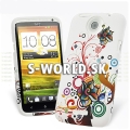 Silikónový obal HTC One X - Swirl Multi biela