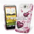 Silikónový obal HTC One X - Hearts ružová