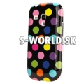 Silikónový obal Samsung Galaxy S3 Mini - Polka čierna multi