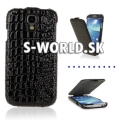 Kožený obal Samsung Galaxy S4 - Croco Flip - čierna
