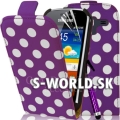 Kožený obal Samsung Galaxy Ace 2 - Polka Flip fialová