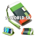 Kožený obal Samsung Galaxy Ace 2 - Wallet Stripes zelená