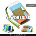 Kožený obal Samsung Galaxy Ace 2 - Wallet Stripes modrá