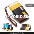 Kožený obal Samsung Galaxy Ace 2 - Wallet Stripes coffee