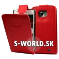 Kožený obal Samsung Galaxy S II - Flip červená