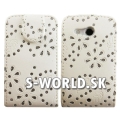 Kožený obal HTC Desire C - Diamond Flip biela