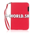 Kožený obal Samsung Galaxy Note 8.0 N5100 - Wallet Strap tmavo-ružová