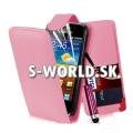Kožený obal Samsung Galaxy Ace 2 - Flip Card svetlo-ružová