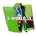 Kožený obal Samsung Galaxy Ace 2 - Flip Card limetková