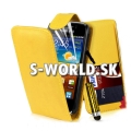 Kožený obal Samsung Galaxy Ace 2 - Flip Card žltá