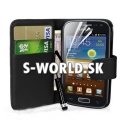 Kožený obal Samsung Galaxy Ace 2 - Wallet čierna