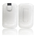 Kožený obal iPhone 4 - Croco Pocket biela 