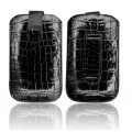 Kožený obal iPhone 4 - Croco Pocket čierna