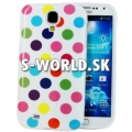 Silikónový obal Samsung Galaxy S4 Mini - Polka biela multi