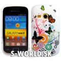 Silikónový obal Samsung Galaxy Mini 2 - Butterfly Swirl biela