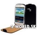 Kožený obal Samsung Galaxy S3 Mini - Flip Genuine čierna