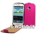 Kožený obal Samsung Galaxy S3 Mini - Flip Genuine ružová