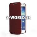 Kožený obal Samsung Galaxy S4 Mini - Flip Cover hnedá
