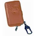 Kožený obal so zipsom hnedý pre kartu Renault, 4-tlačidlová