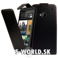 Kožený obal HTC One M7 - Flip čierna