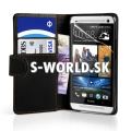 Kožený obal HTC One M7 - Wallet čierna