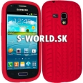 Silikónový obal Samsung Galaxy S3 Mini - Tire tmavo-ružová