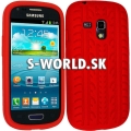 Silikónový obal Samsung Galaxy S3 Mini - Tire červená