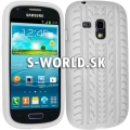 Silikónový obal Samsung Galaxy S3 Mini - Tire biela