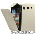 Kožený obal Huawei Ascend G510 - Flip biela