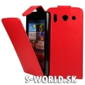 Kožený obal Huawei Ascend G510 - Flip červená