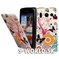 Kožený obal Huawei Ascend G510 - Flip Butterfly Swirl