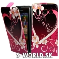 Kožený obal Huawei Ascend G510 - Flip Love Heart
