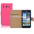 Kožený obal Huawei Ascend G510 - Wallet TM - ružová