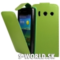 Kožený obal Huawei Ascend Y300 - Flip zelená