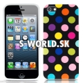 Silikónový obal iPhone 5 - Polka čierna multi