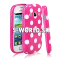 Silikónový obal Samsung Galaxy Fame - Polka Dots tmavo-ružová