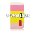 Kožený obal Samsung Galaxy S4 - Wallet Stripes - žltá