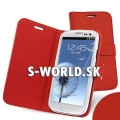 Kožený obal Samsung Galaxy S3 - Carbon Wallet červená