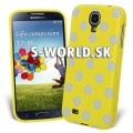 Silikónový obal Samsung Galaxy S4 - Polka žltá