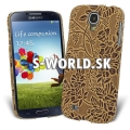 Zadný kryt Samsung Galaxy S4 - Embossed Flower - hnedá